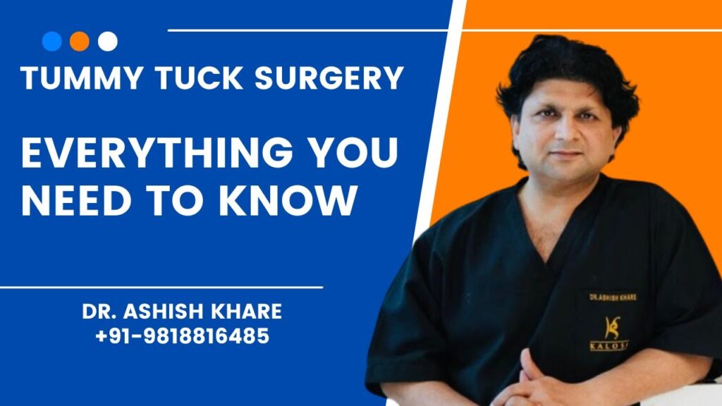 Tummy tuck surgery guide banner featuring Dr. Ashish Khare